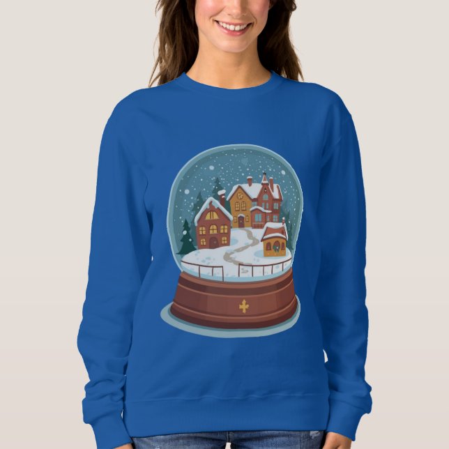Cozy Christmas Snow Globe Illustration –  Sweatshirt (Vorderseite)