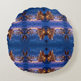 Cozy Christmas Throw Round Pillow Rundes Kissen