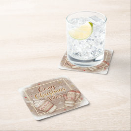 Cozy Christmas Vibes Decorative Pillow Rechteckiger Pappuntersetzer