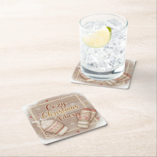 Cozy Christmas Vibes Decorative Pillow Rechteckiger Pappuntersetzer