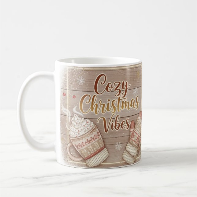 Cozy Christmas Vibes Mug | Rustic Winter Cabin Coc Kaffeetasse (Links)