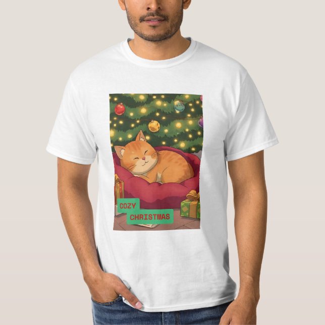 Cozy Christmas with an Orange Cat T-Shirt (Vorderseite)