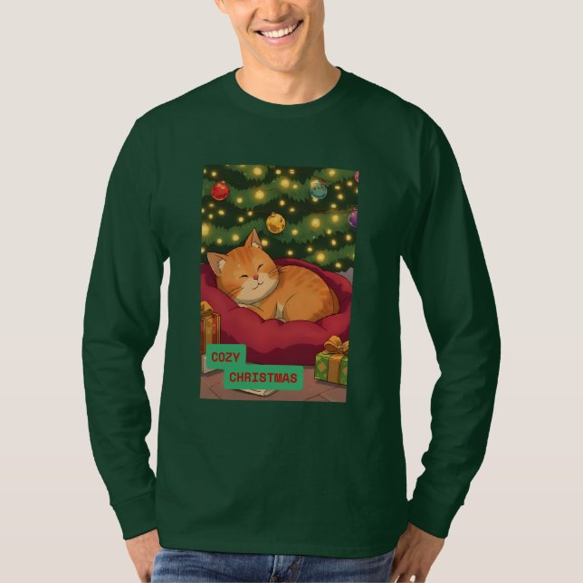 Cozy Christmas with an Orange Cat T-Shirt (Vorderseite)