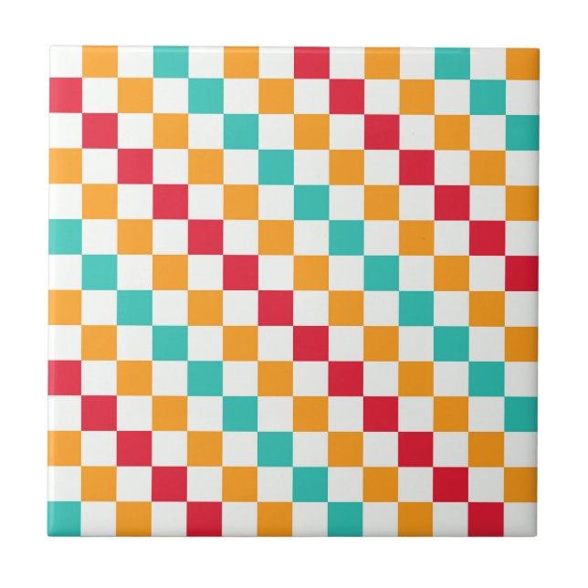 Cozy classroom diagonal checkerboard pattern fliese (Vorderseite)