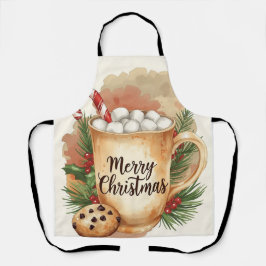 Cozy cocoa merry Christmas cookie holly festive Schürze
