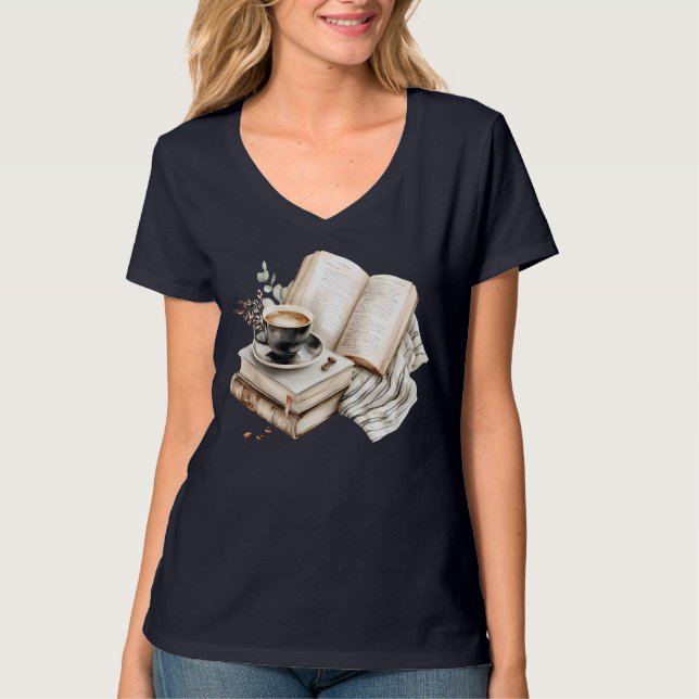 Cozy Coffee and Book Nook T-Shirt (Vorderseite)