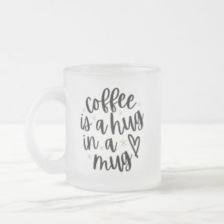 Cozy Coffee Quote Frosted Glass Mug Mattglastasse