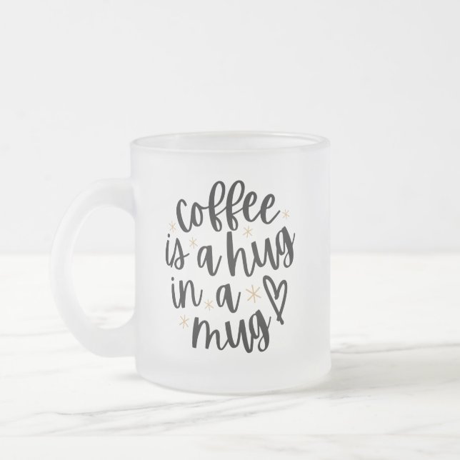 Cozy Coffee Quote Frosted Glass Mug Mattglastasse (Links)