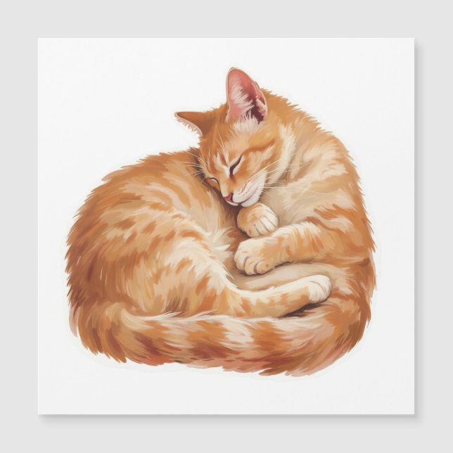 Cozy Companions Collection - Sleeping Cat Magnet (Vorderseite)