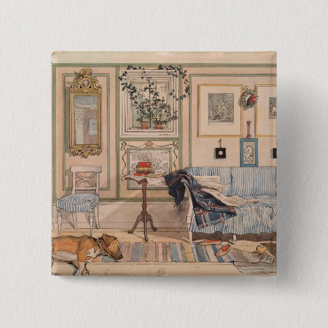 Cozy Corner (von Carl Larsson) Button (Vorderseite)