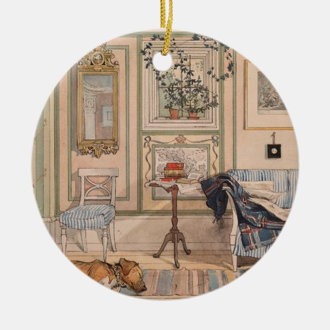 Cozy Corner (von Carl Larsson) Keramik Ornament (Vorne)