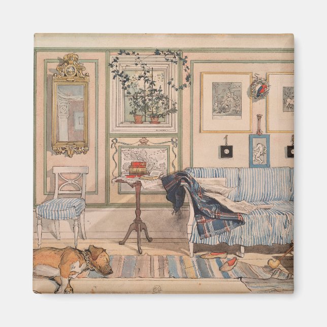 Cozy Corner (von Carl Larsson) Magnet (Vorne)