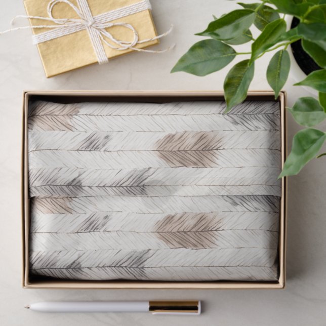 Cozy Cream Feathers Christmas Seidenpapier (Geschenk)
