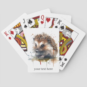 Cozy Critter: Igel in Aquarell, individuell Spielkarten