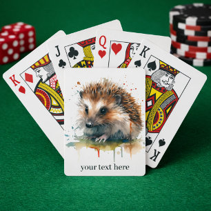 Cozy Critter: Igel in Aquarell, individuell Spielkarten