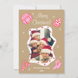 Cozy Cute Sweater Weather Doodle Holiday Card Feiertagskarte