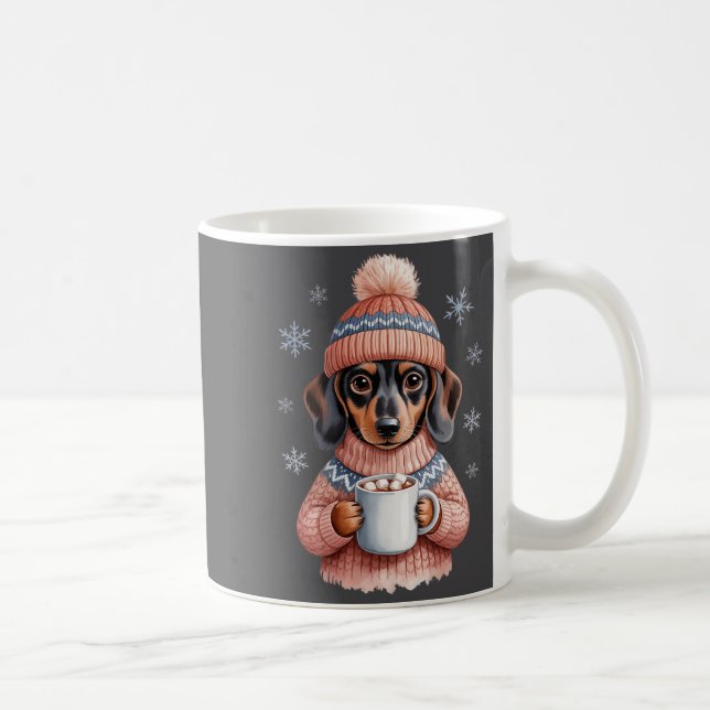 Cozy Dachshund Dog With Hot Cocoa Holiday Winter S Kaffeetasse (Rechts)