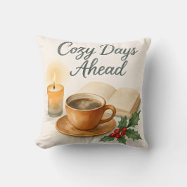 Cozy Days Ahead Watercolor Throw Pillow Kissen