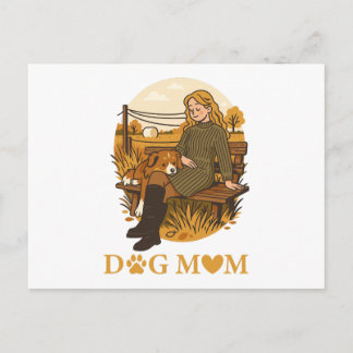 Cozy Dog Mom Bonding Moment With Her Companion Postkarte