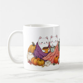 Cozy Fall Cats Mug with Pumpkins Kaffeetasse
