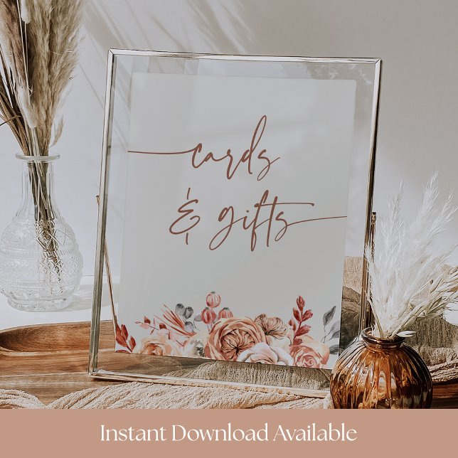 Cozy Fall Floral Baby Shower Cards & Gifts Sign Poster (Von Creator hochgeladen)