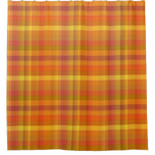 Cozy Fall-orange kariertes Muster Duschvorhang
