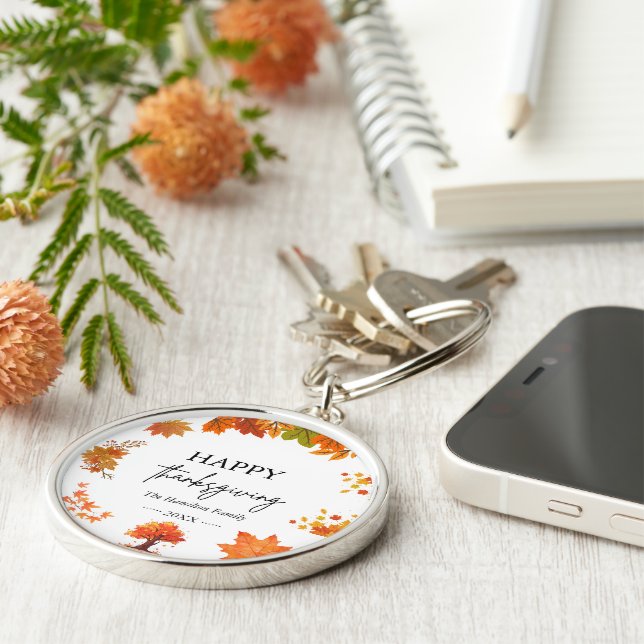 Cozy Fall Thanksgiving Dinner Party Schlüsselanhänger (Seite)