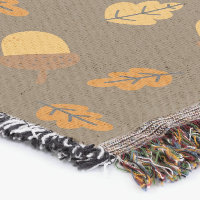 Cozy Fall Vibe" Acorn & Oak Leaf Decke (Ecke)