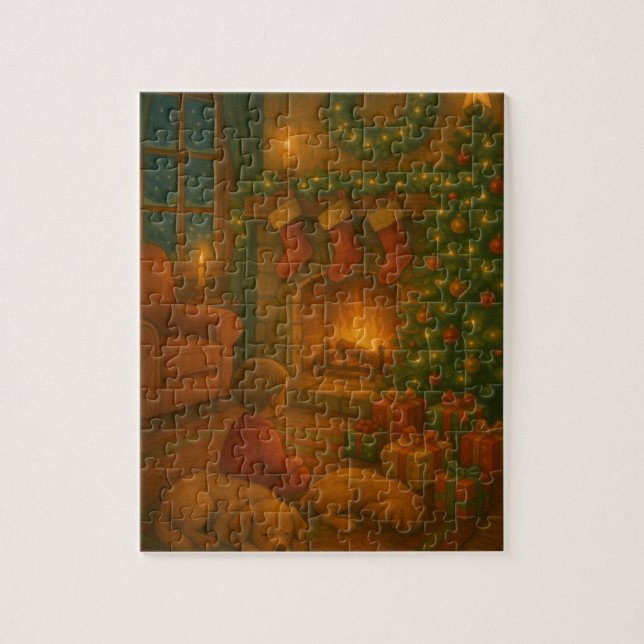 Cozy Fireplace & Stockings Puzzle (Vertikal)