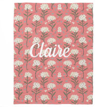 Cozy Floral Personalized  Blanket
