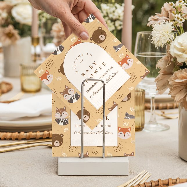 Cozy Forest Animals Baby Shower Serviette (Von Creator hochgeladen)