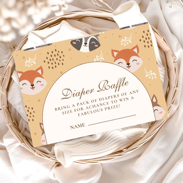 Cozy Forest Animals Diapper Raffle Begleitkarte (Von Creator hochgeladen)