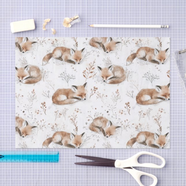 Cozy Foxes Christmas Seidenpapier (Handwerk)