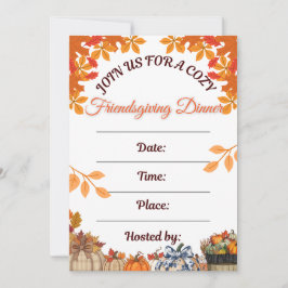 Cozy Friendsgiving Dinner Art Einladung