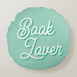 Cozy Green Book Lover Round Throw Pillow Rundes Kissen
