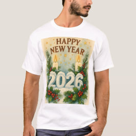 cozy happy new year 2026 family tshirt