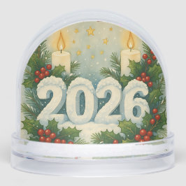 cozy happy new year snow globe schneekugeln