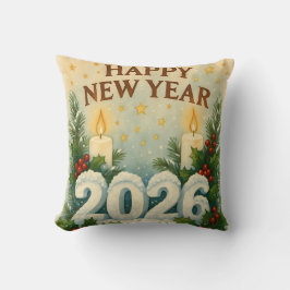 cozy happy new year throw pillow kissen