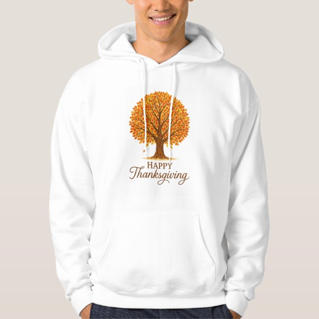Cozy Happy Thanksgiving Autumn Tree  Hoodie (Vorderseite)