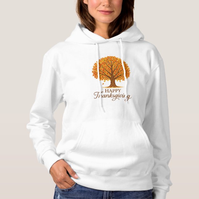 Cozy Happy Thanksgiving Autumn Tree  Hoodie (Vorderseite)