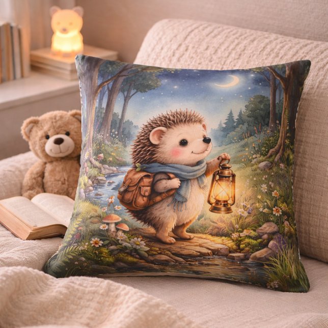 Cozy Hedgehog Lantern Kids Room & Nursery Kissen (Von Creator hochgeladen)