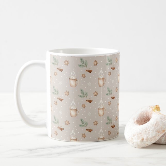 Cozy Holiday Aesthetic Mug – Minimal Winter Gift Kaffeetasse (Mit Donut)