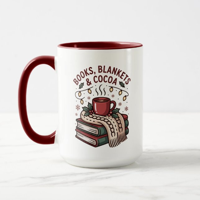 Cozy Holiday Cocoa & Book Tasse (Links)