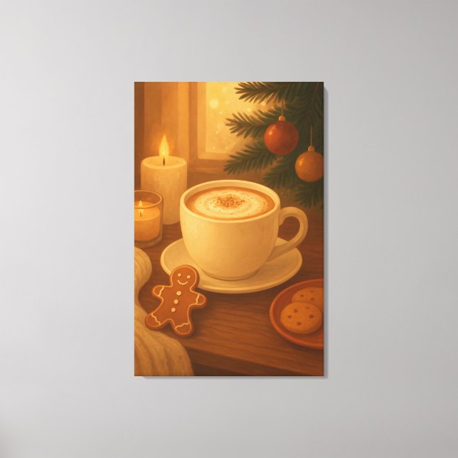 Cozy Holiday coffee Stretched Canvas Print Leinwanddruck (Vorderseite)