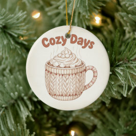 Cozy Hot Cocoa Warm Marshmallow Mug Holiday Keramik Ornament