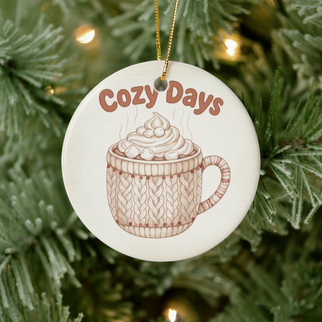 Cozy Hot Cocoa Warm Marshmallow Mug Holiday Keramik Ornament (Baum)