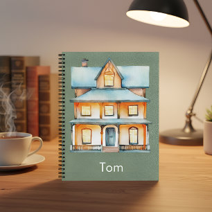 Cozy House Notizbuch – Warmes Aquarell-Homedesign