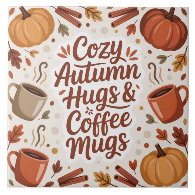 Cozy Hugs and Coffee Autumn Boho Fliese (Vorderseite)