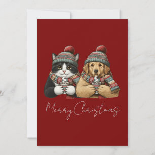 Cozy Hund- und Katzencocoa Feiertagskarte