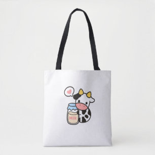 Cozy Kawaii Cow & Milk Jar